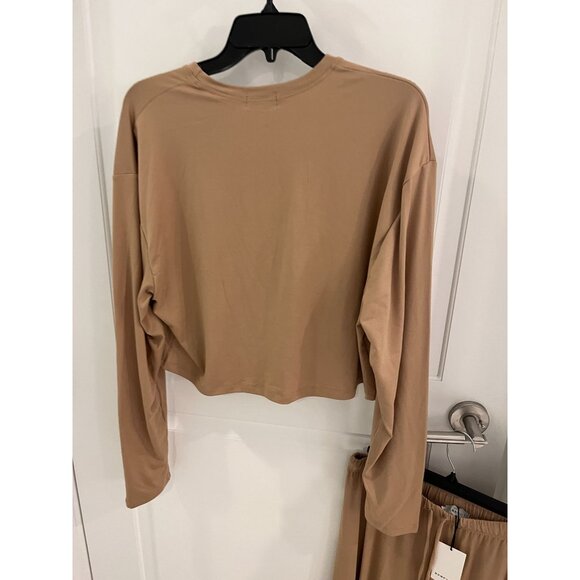 NWT Bumpsuit Oat Tan Cloud Set Crop Top Lounge Pants SMALL S Maternity - Picture 8 of 11